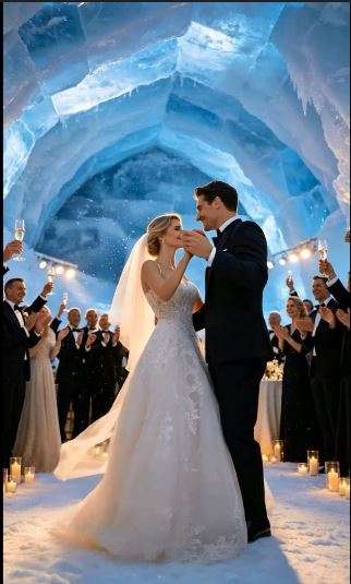 Full-Service-Planung 3 Iglu-Hochzeit, Brautpaar heiratet im Iglu